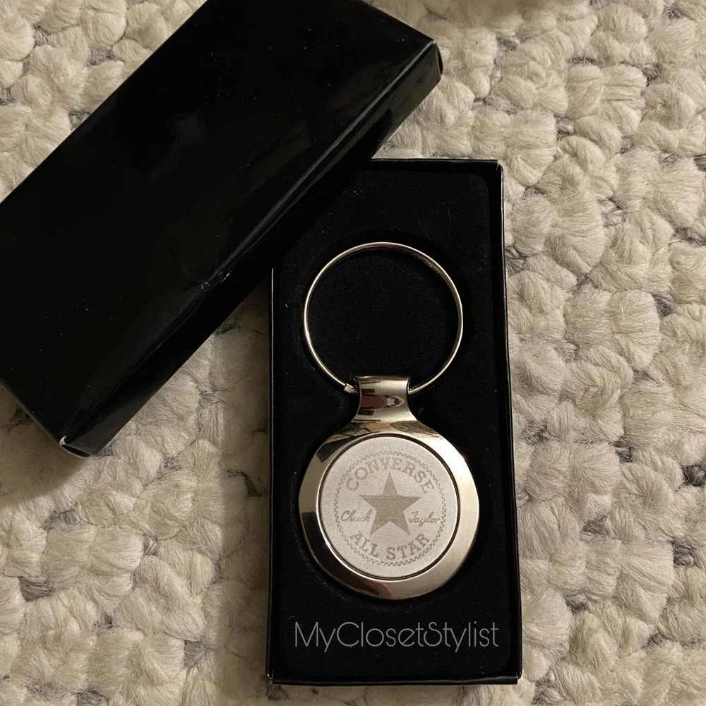 CONVERSE All Star Chrome Silver Metal Fob Keychain NEW IN BOX - Picture 5 of 5